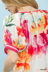 "Coral" Floral Dress - The Katie Grace Boutique