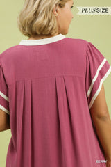 "Laura" Linen Blend Dress, Plus - The Katie Grace Boutique