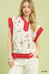 "Vivian" Cap Sleeve Blouse