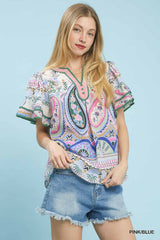 'Paisley" Printed Top - The Katie Grace Boutique
