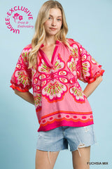 "Bianca" Printed Blouse