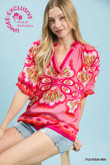 "Bianca" Printed Blouse