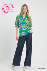 "Twiggy" Bold Blouse - The Katie Grace Boutique