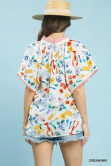 "Summer" V Neck Blouse - The Katie Grace Boutique