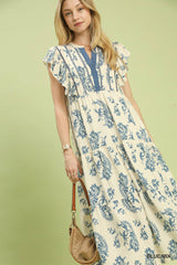 "Sophie" Paisley Midi Dress - The Katie Grace Boutique
