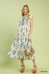 "Sophie" Paisley Midi Dress - The Katie Grace Boutique