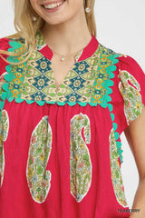 "Krissy" Paisley Print Top - The Katie Grace Boutique