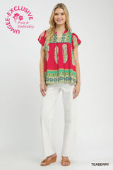 "Krissy" Paisley Print Top - The Katie Grace Boutique