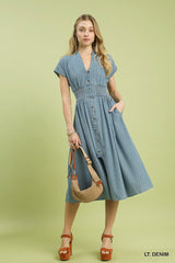 "Alexis" Denim Dress - The Katie Grace Boutique