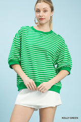 "Kelli" Striped Top - The Katie Grace Boutique