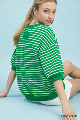 "Kelli" Striped Top - The Katie Grace Boutique