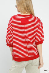 "Starr" Striped Pullover - The Katie Grace Boutique