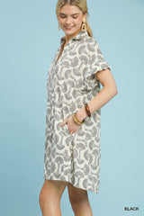 "Clara" Scalloped  Detail Dress