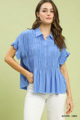 "Kirsten" Linen Blend Blouse