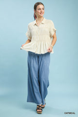 "Nichole" Smocking Blouse Down - The Katie Grace Boutique