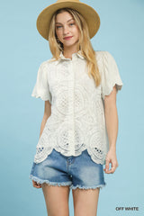 "Celeste" Crochet Lace Top - The Katie Grace Boutique