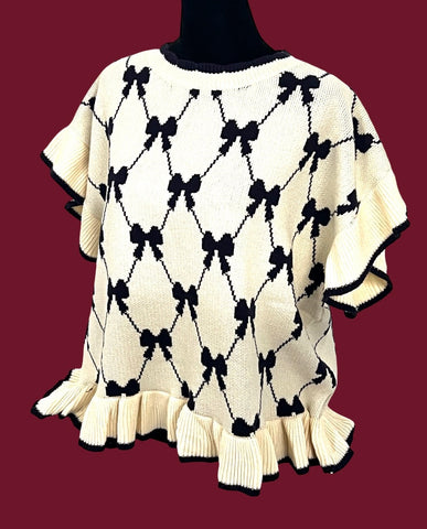 "Polly" Bow Sweater - The Katie Grace Boutique