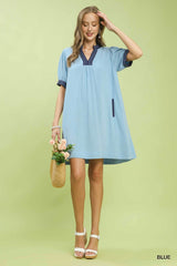 "Skylar" Linen Blend Dress - The Katie Grace Boutique