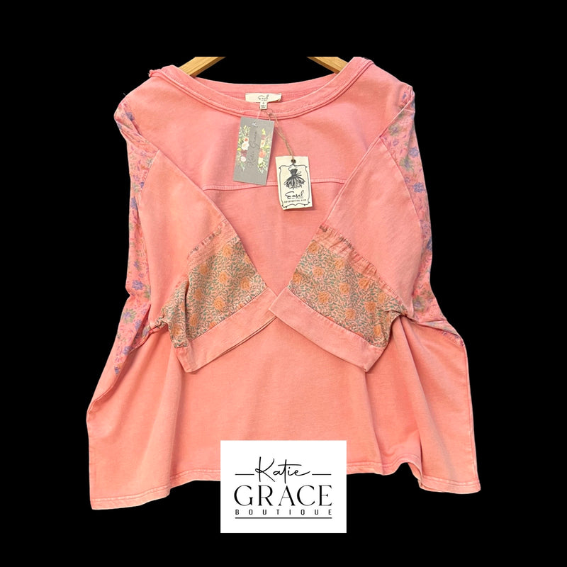 "Kendra" Mineral Washed Top - The Katie Grace Boutique