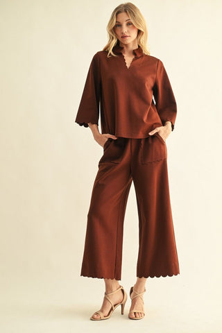 "Ralynn" Scalloped Matching Separates - The Katie Grace Boutique