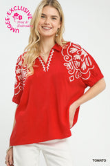 "Adelaide" Linen Blend Blouse - The Katie Grace Boutique