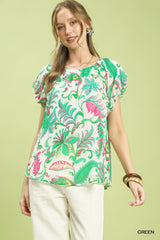 "Talita" Tropic Paisley Top - The Katie Grace Boutique