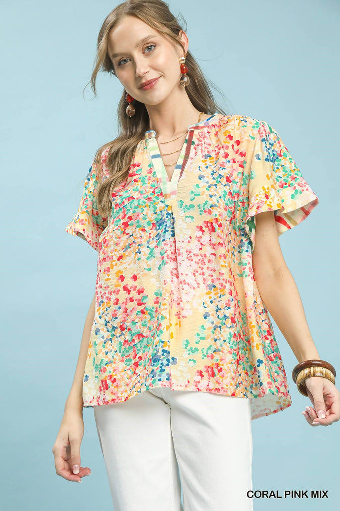 "Candi" Flutter Blouse