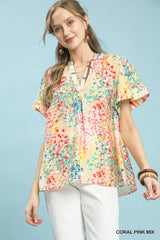 "Candi" Flutter Blouse