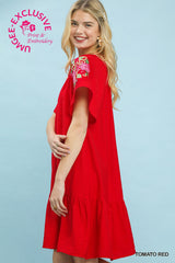 "Cheri" Embroidered Dress