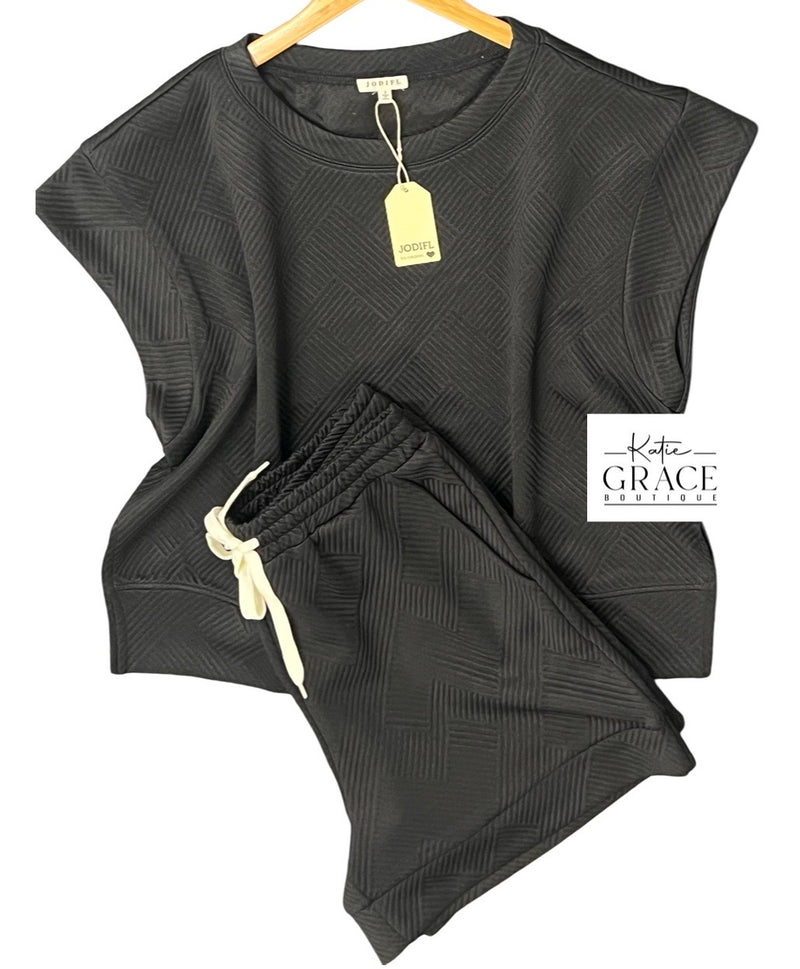 "Jessica" Matching Separates, Black - The Katie Grace Boutique