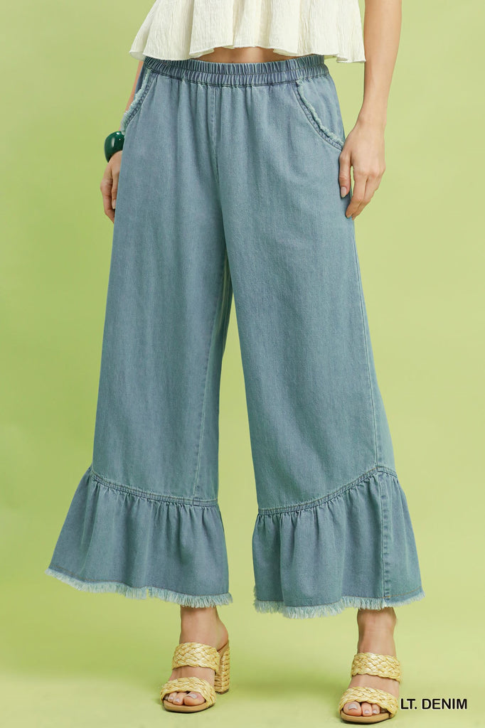 "Jenny" Frayed Wide Jeans, 2 colors