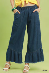 "Jenny" Frayed Wide Jeans, 2 colors