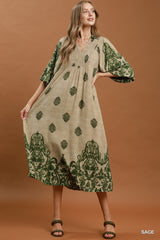 "Annie" Midi Dress, Green