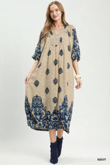 "Annie" Midi Dress, Blue