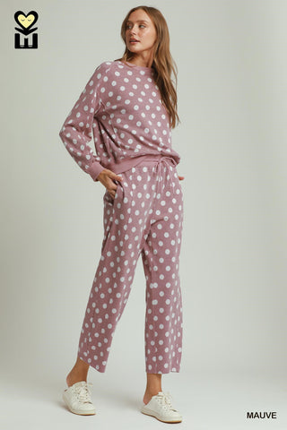 "Dot" Polka Matching Separates, Mauve