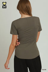 "Tori" Scoop Fitted Top - The Katie Grace Boutique