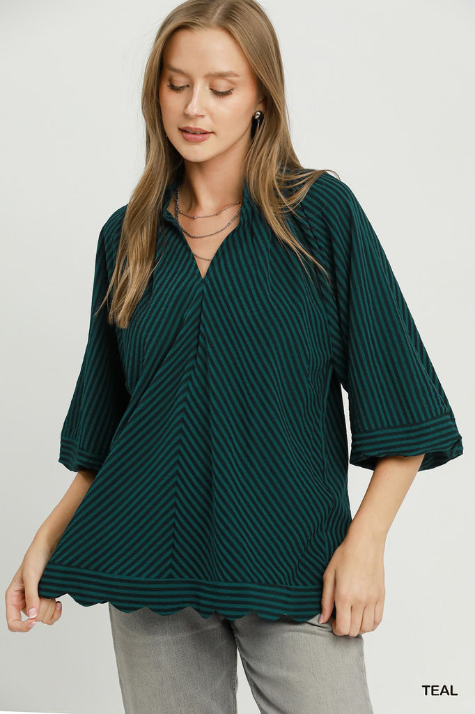 "Willa" Striped Blouse