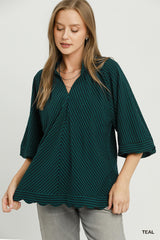 "Willa" Striped Blouse
