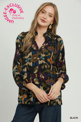 "Ashley" Floral 3/4 Blouse