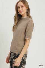 "Andrea" Short Sleeve Sweater