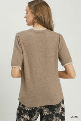 "Andrea" Short Sleeve Sweater