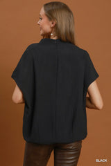"Charlotte" Draped Mock Neck, 2 colors - The Katie Grace Boutique