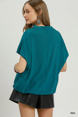 "Charlotte" Draped Mock Neck, 2 colors - The Katie Grace Boutique