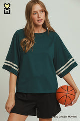 "Macy" Luxe Knit Top with Stripe