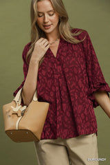 "Gina" Animal Design Blouse , 2 Colors