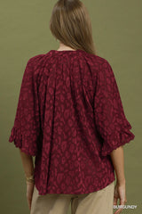 "Gina" Animal Design Blouse , 2 Colors