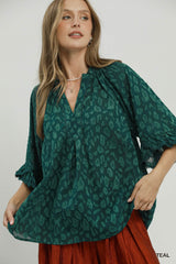 "Gina" Animal Design Blouse , 2 Colors