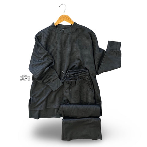 "Aimee" Textured Separates, Black - The Katie Grace Boutique