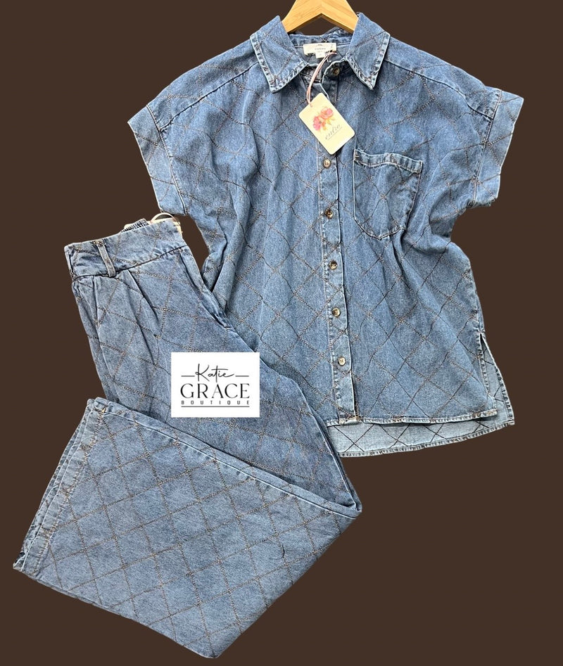 "Lexi" Matching Denim Separates - The Katie Grace Boutique