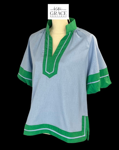 "Lily" Linen Blend Blouse - The Katie Grace Boutique